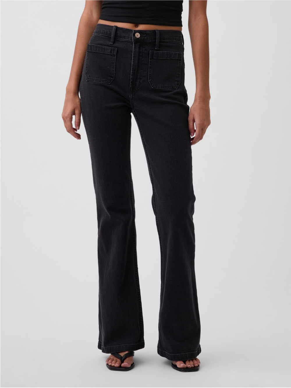 Gap 70s flare high waisted jeans black size 28 NWT